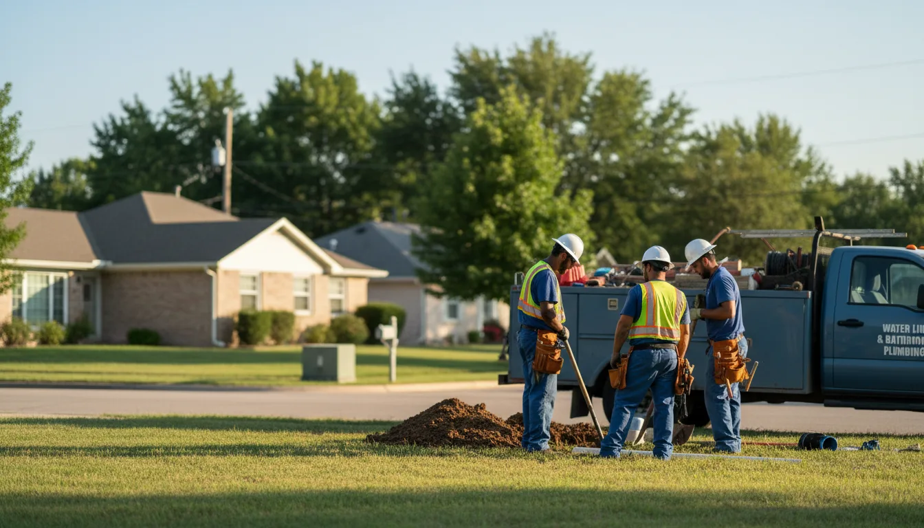 Residential water line and bathroom plumbing service in Lynchburg, OH